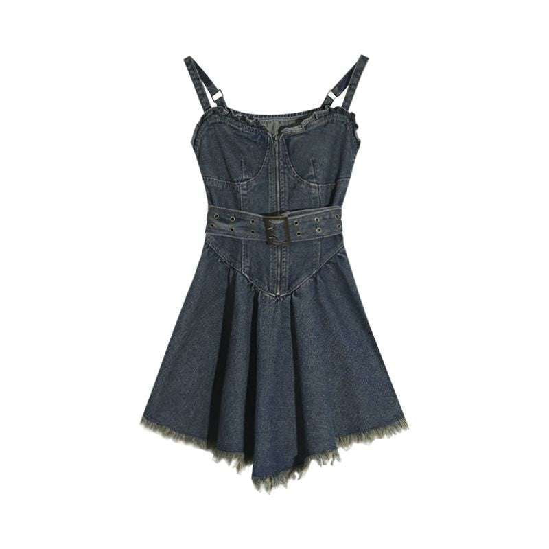 Denim Suspender Dress, Ladies Denim Sundress, Summer Denim Fashion - available at Sparq Mart