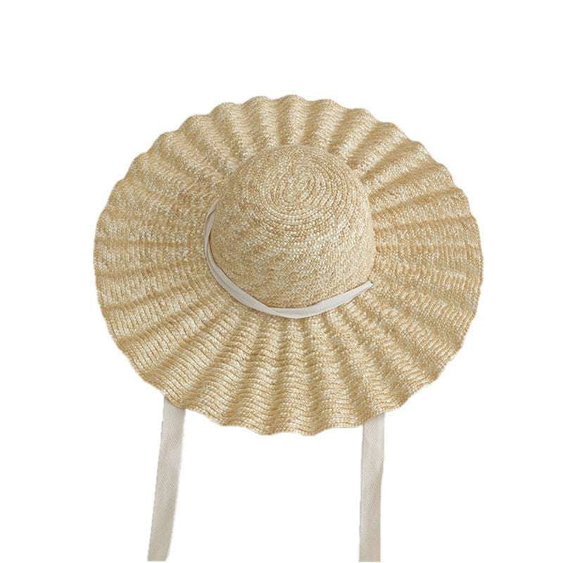 Dome Brim Hat, Stylish Beach Hat, Wavy Straw Hat - available at Sparq Mart