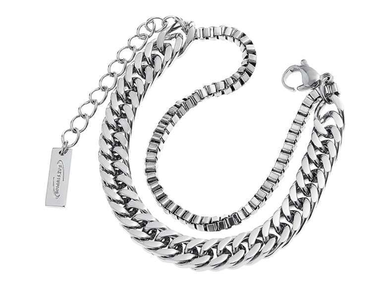 fashionable double cuban bracelet, statement double layer cuban bracelet, trendy hip hop jewelry - available at Sparq Mart