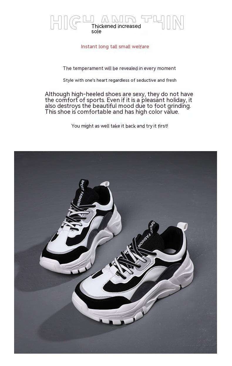 Comfortable Running Shoes, Elastic Dad Sneakers, Thick Bottom Sneakers - available at Sparq Mart