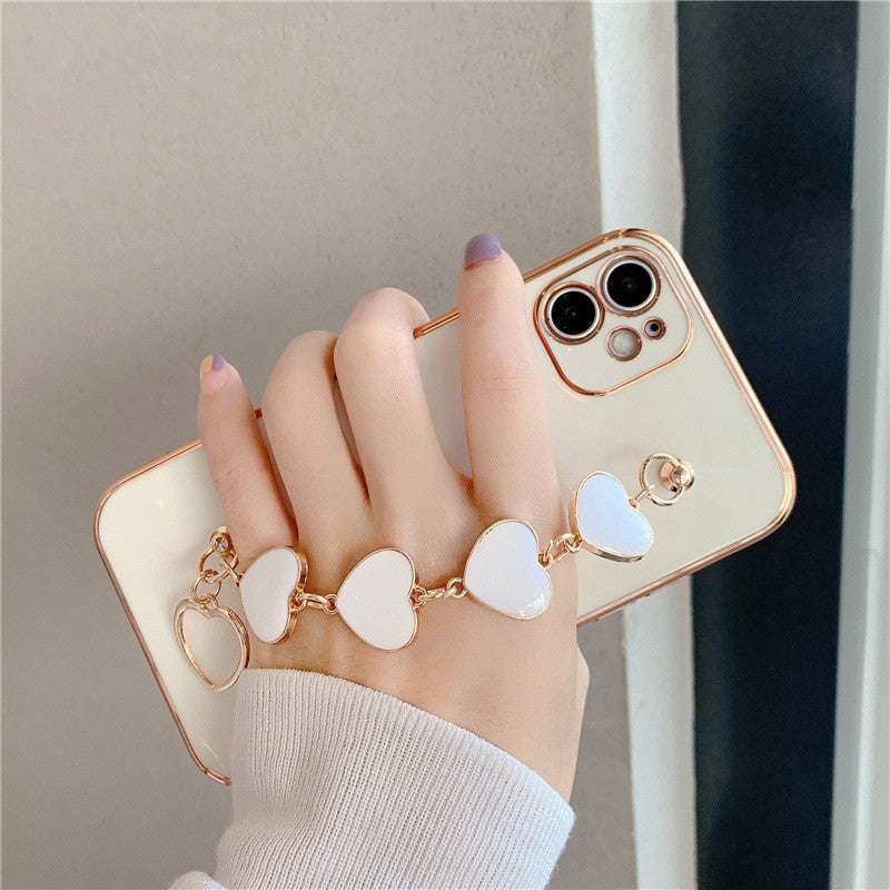 Electroplated case, Love heart bracelet, Stylish phone case - available at Sparq Mart