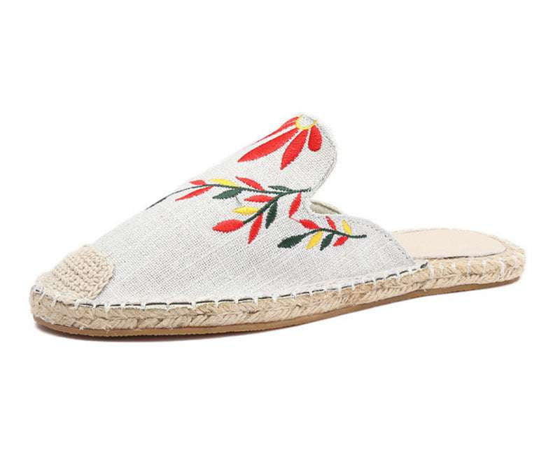 comfortable cloth slippers, embroidered fisherman slippers, stylish women's slippers - available at Sparq Mart