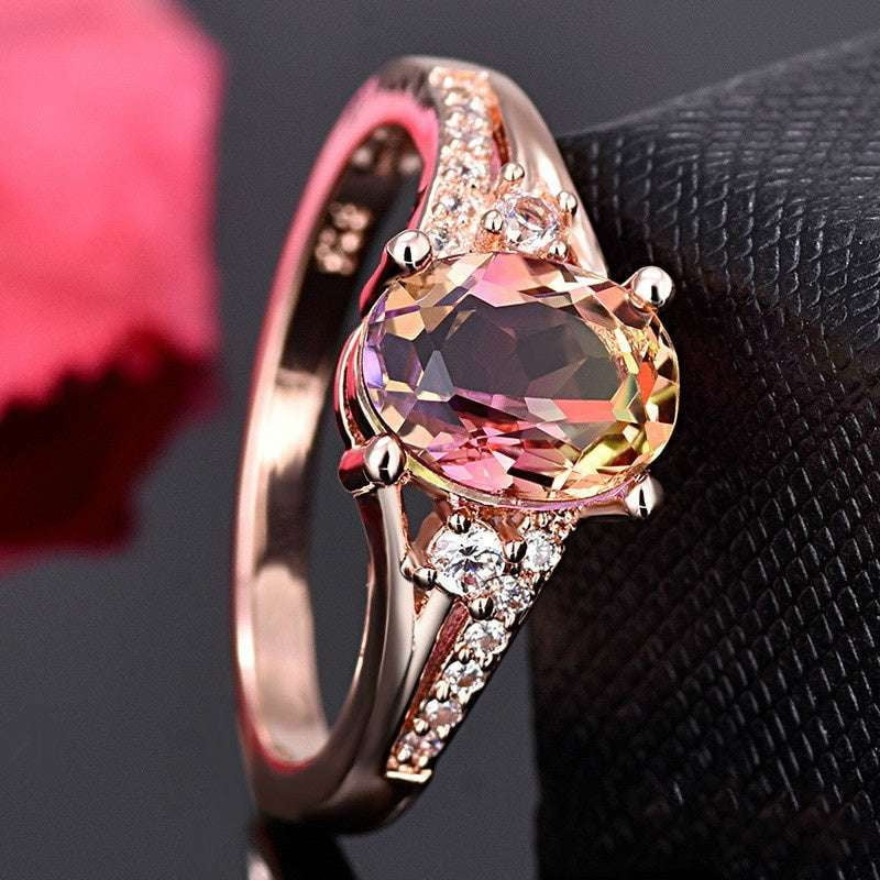 Crystal rings, Gold plated rings, Square diamond rings - available at Sparq Mart