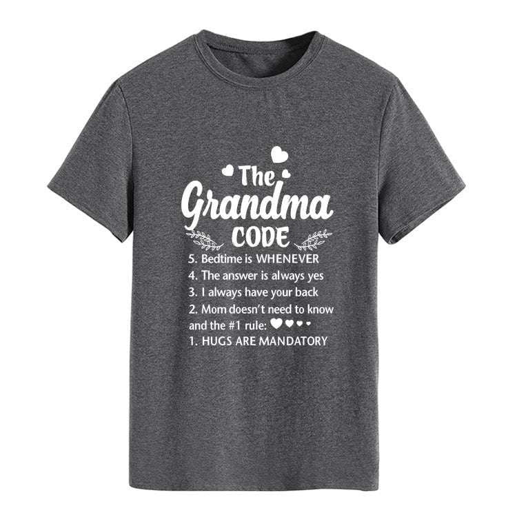 Grandma Code shirts, letter print shirts, round neck shirts - available at Sparq Mart