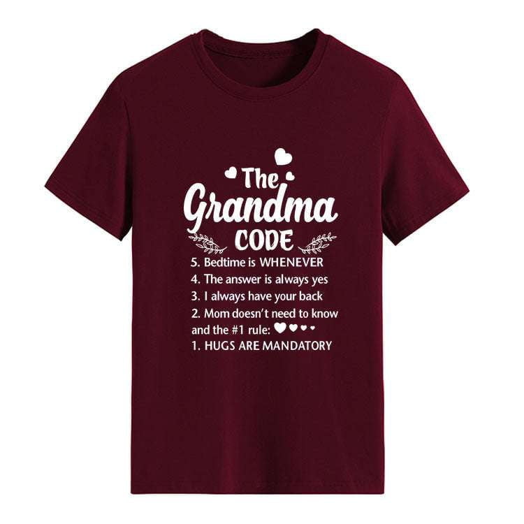 Grandma Code shirts, letter print shirts, round neck shirts - available at Sparq Mart