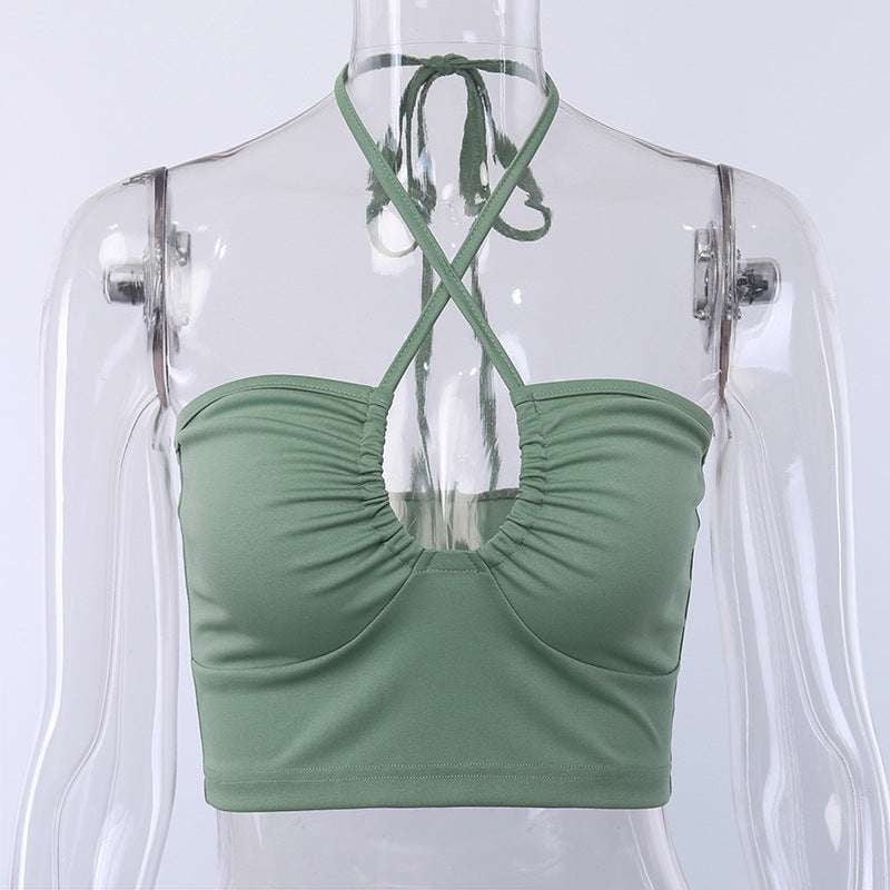 Cross Halter Fashion, Green Wrap Bottoms, Halter Wrap Apparel - available at Sparq Mart