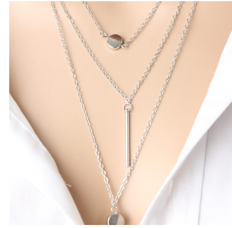 Korean Multi-Layer Necklace, Small Dot Metal Necklace, Stylish Personality Necklace - available at Sparq Mart