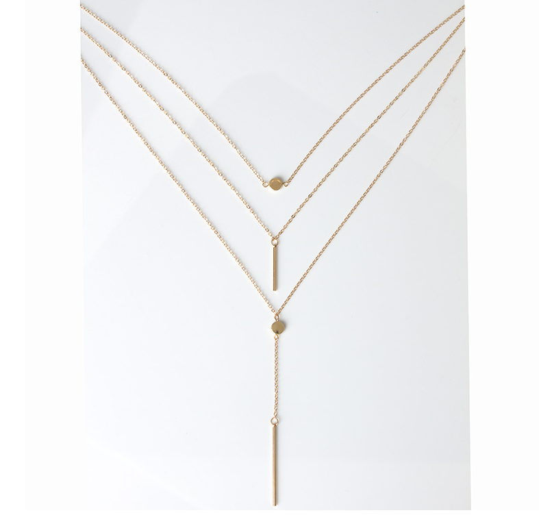 Korean Multi-Layer Necklace, Small Dot Metal Necklace, Stylish Personality Necklace - available at Sparq Mart