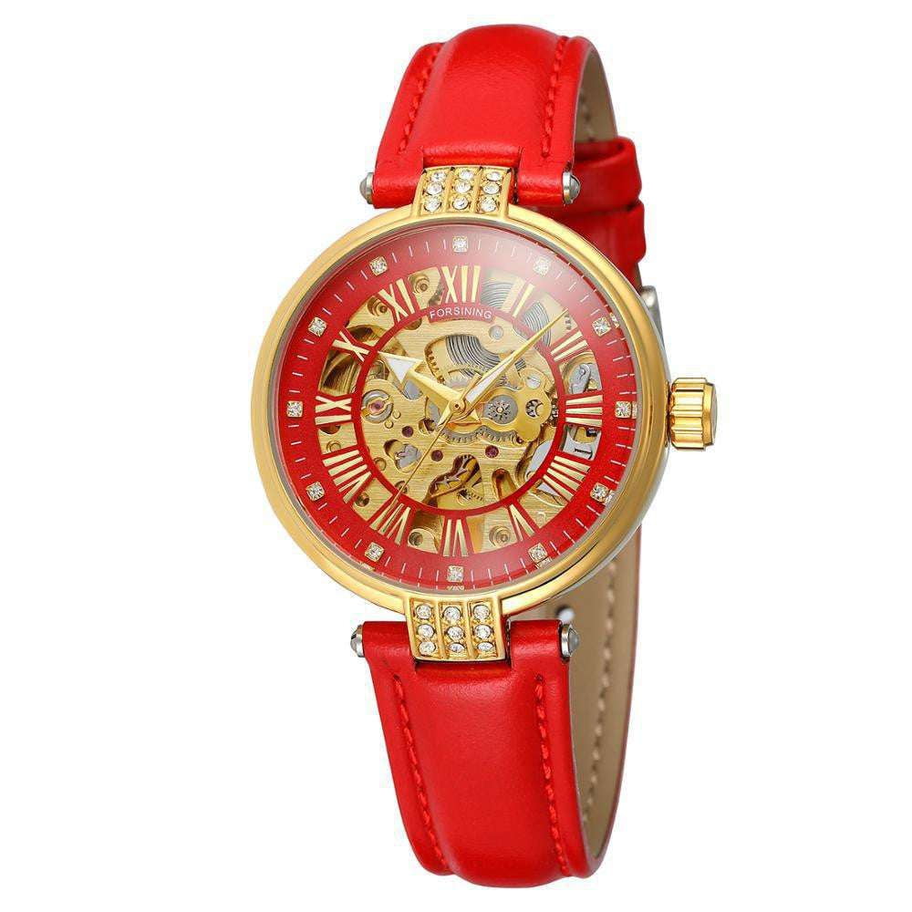 Fashion Mechanical Watch, Ladies Casual Timepiece, Waterproof Leather Watch - available at Sparq Mart