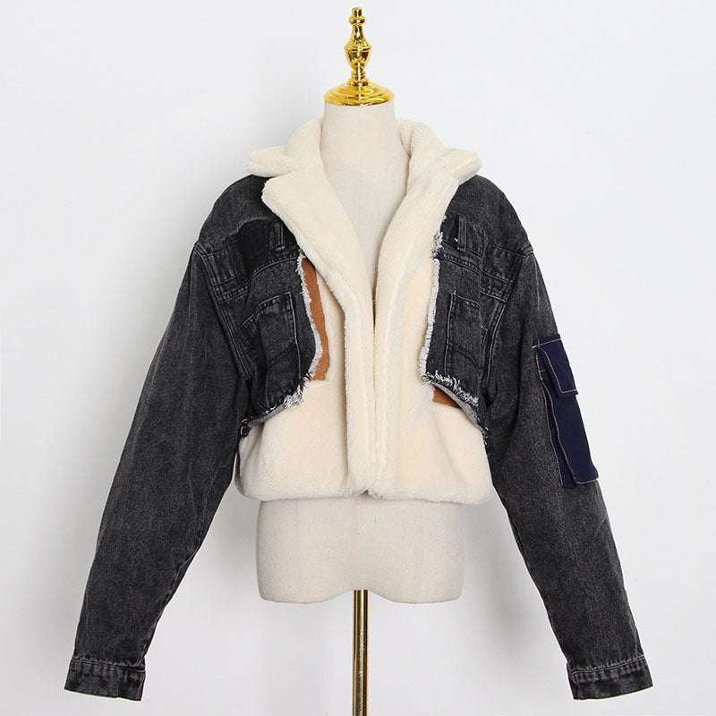 Denim Jacket for Sale, High-Quality Wool Outerwear, Stylish Lamb Wool Jacket - available at Sparq Mart