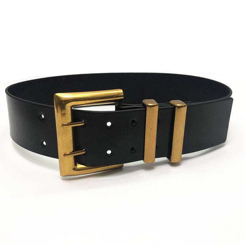 retro belt, Stylish leather belt, wide leather belt - available at Sparq Mart