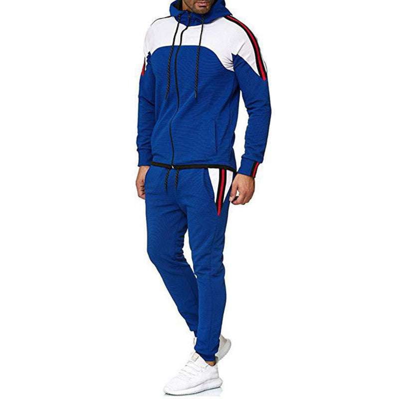 Breathable Workout Gear, Casual Sportswear Set, Men's Cotton Tracksuit - available at Sparq Mart