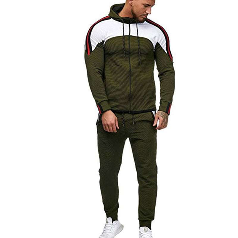 Breathable Workout Gear, Casual Sportswear Set, Men's Cotton Tracksuit - available at Sparq Mart