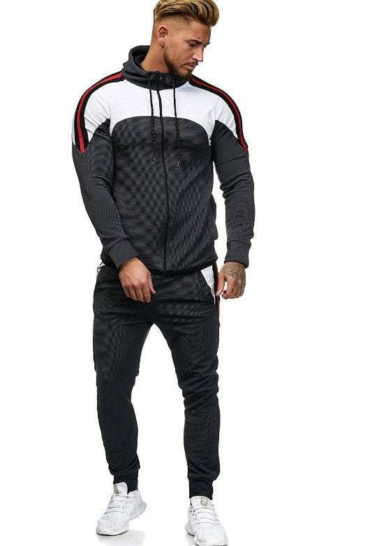 Breathable Workout Gear, Casual Sportswear Set, Men's Cotton Tracksuit - available at Sparq Mart