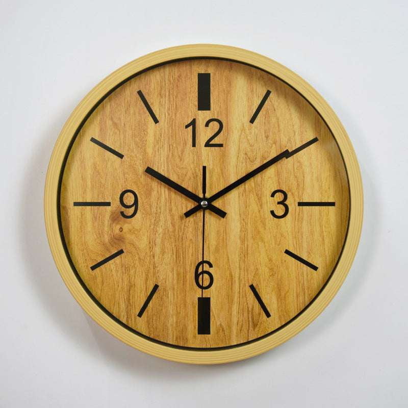 Kids Wall Timepiece, Nordic Bedroom Clock, Wooden Grain Clock - available at Sparq Mart