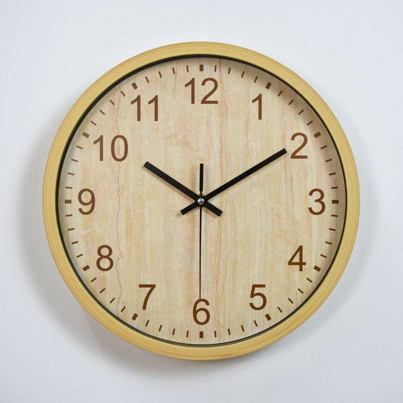 Kids Wall Timepiece, Nordic Bedroom Clock, Wooden Grain Clock - available at Sparq Mart