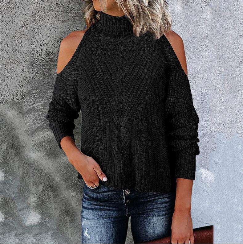 Cozy Knit Pullover, Off Shoulder Sweater, Women's Knitwear Fashion - available at Sparq Mart