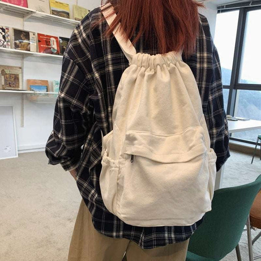 Canvas Backpack Trend, Pleated Shoulder Bag, Street Style Backpack - available at Sparq Mart