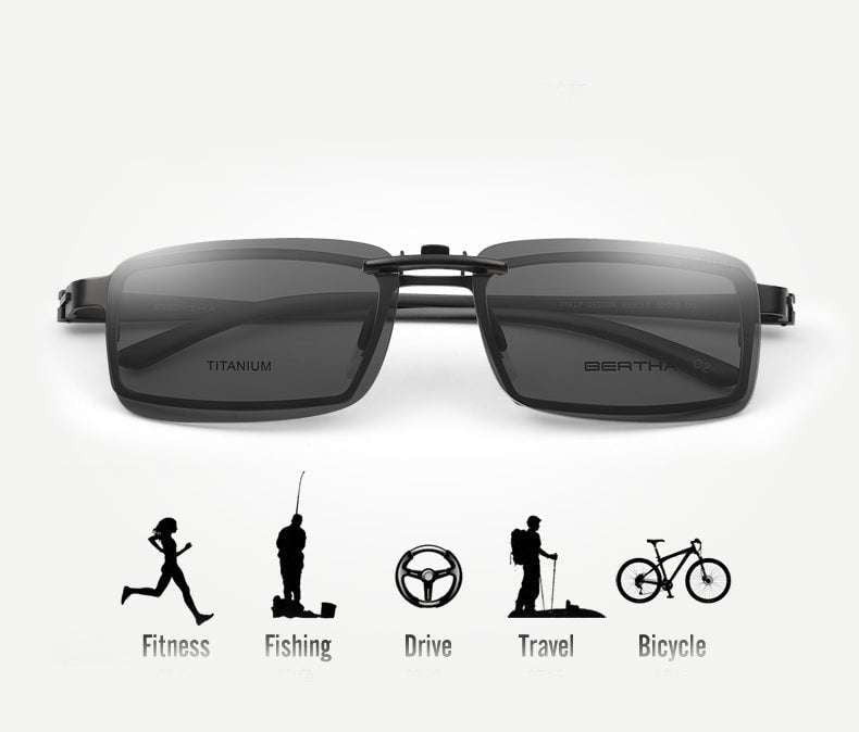 Clip-On Glasses Solution, Large-frame Clip-Ons, Polarized Myopia Sunglasses - available at Sparq Mart