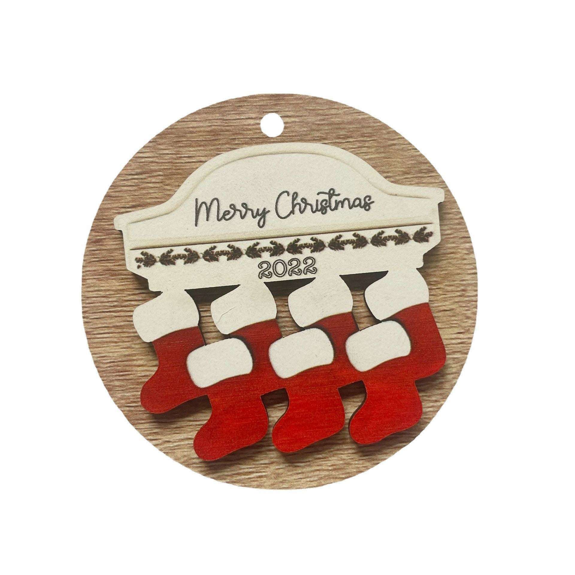 Christmas sock pendant, family group pendant, red pendant - available at Sparq Mart