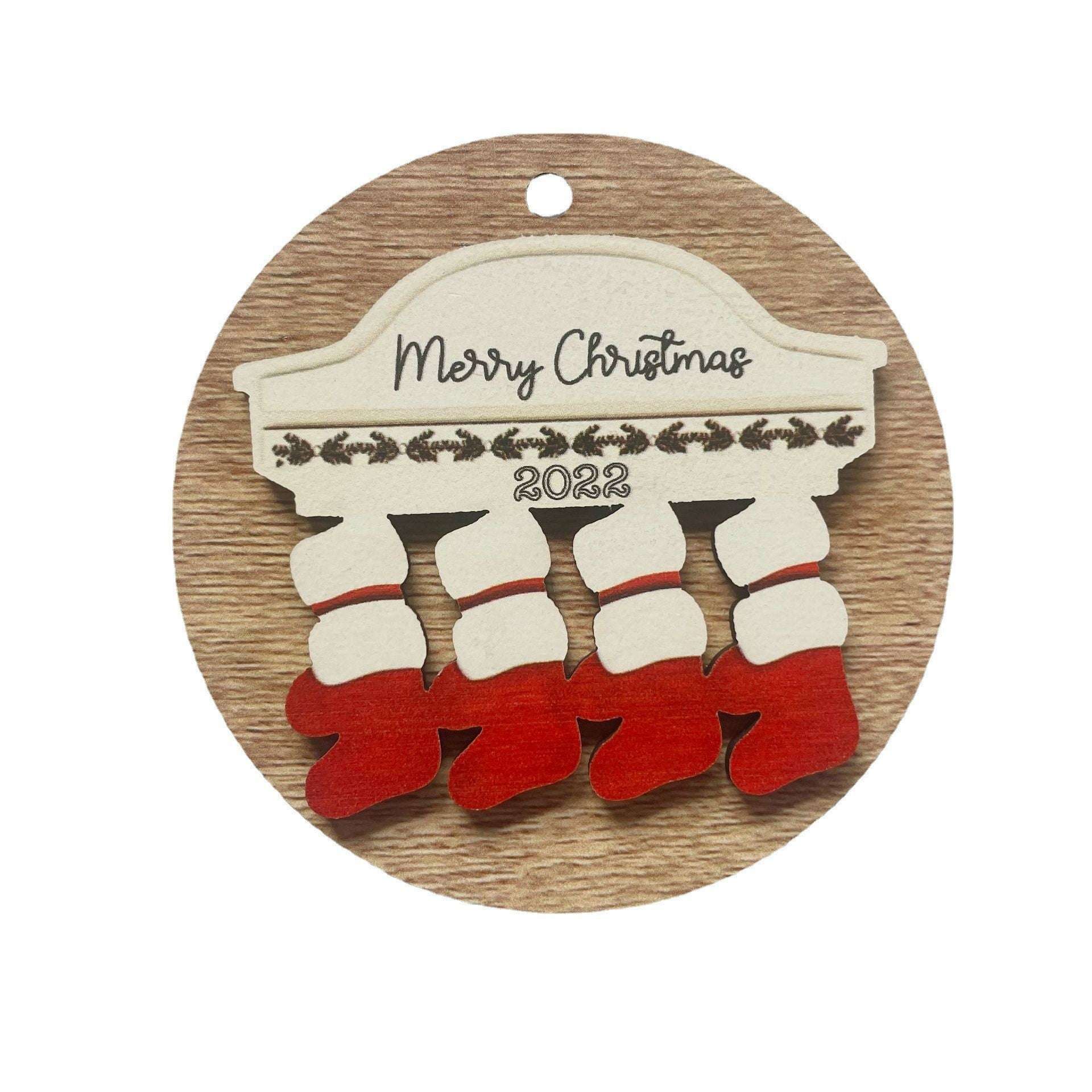 Christmas sock pendant, family group pendant, red pendant - available at Sparq Mart