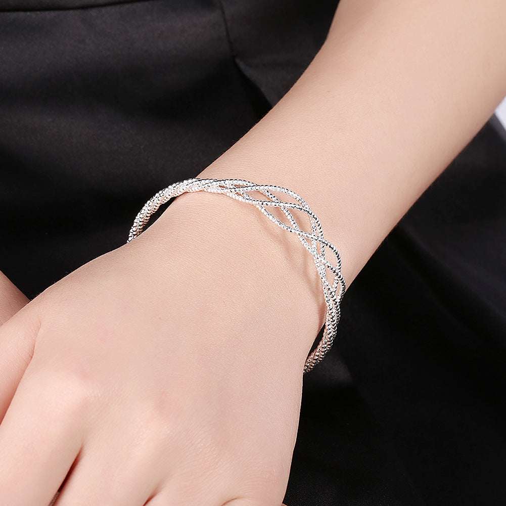 Elegant Silver Accessory, Simple Line Jewelry, Stylish Silver Bracelet - available at Sparq Mart