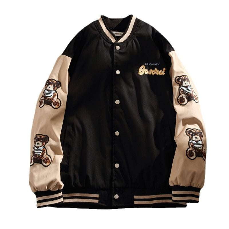 Casual Baseball Jacket, Fashion Stand-up Collar, Polyester Sports Coat - available at Sparq Mart