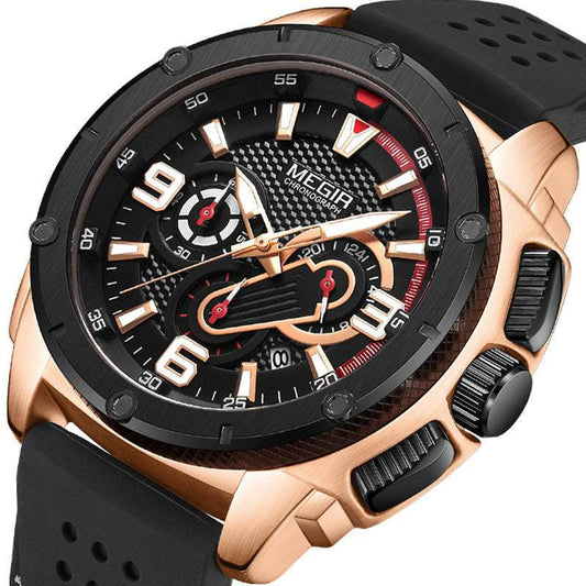 luminous quartz watch, silicone men's watch, Stylish sports watches - available at Sparq Mart