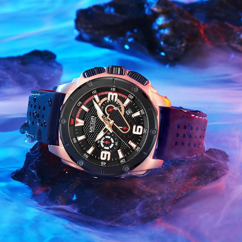 luminous quartz watch, silicone men's watch, Stylish sports watches - available at Sparq Mart