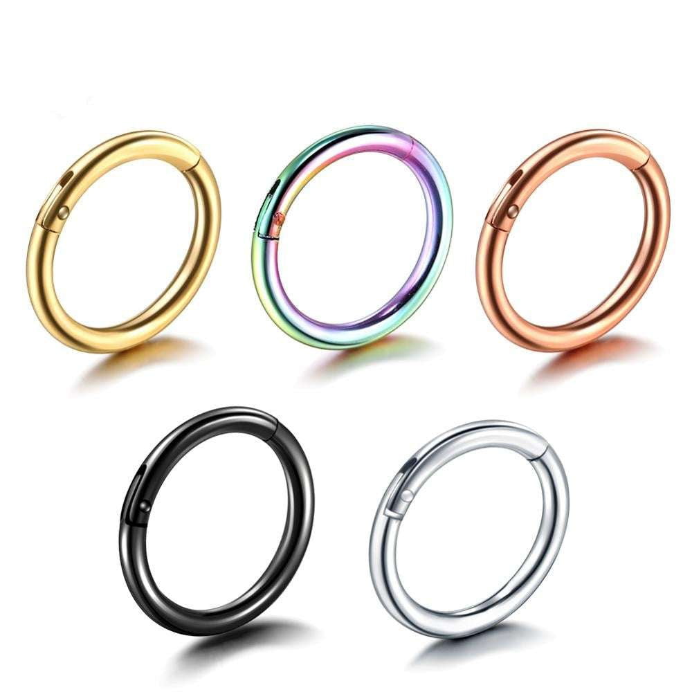 Nose Clicker Jewelry, Septum Piercing Accessory, Titanium Segment Ring - available at Sparq Mart