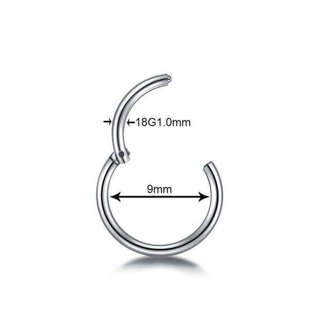 Nose Clicker Jewelry, Septum Piercing Accessory, Titanium Segment Ring - available at Sparq Mart