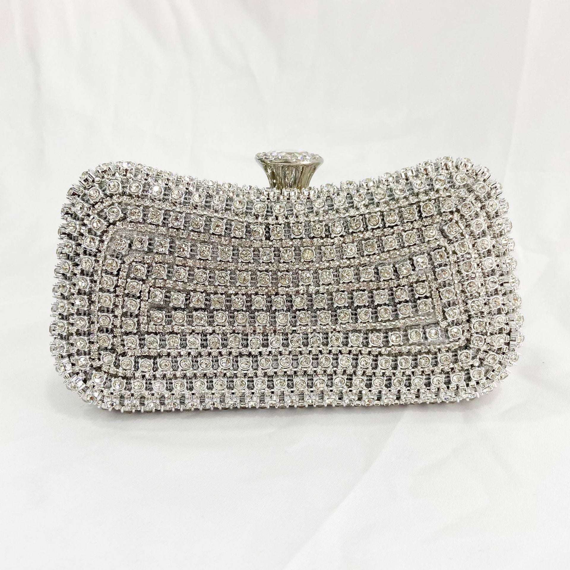 Chain Banquet Bag, Handmade Diamond Bag, Women's Fashion Bag - available at Sparq Mart