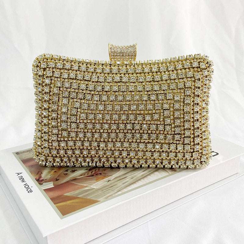 Chain Banquet Bag, Handmade Diamond Bag, Women's Fashion Bag - available at Sparq Mart
