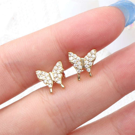 Cute Winter Earrings, Women's Autumn Earrings, Zircon Butterfly Earrings - available at Sparq Mart