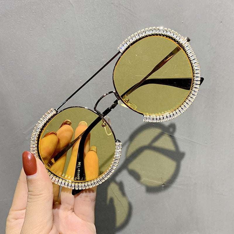 Stylish Oversized Sunglasses, Trendy Zircon Eyewear, Unique Sunglass Shades - available at Sparq Mart