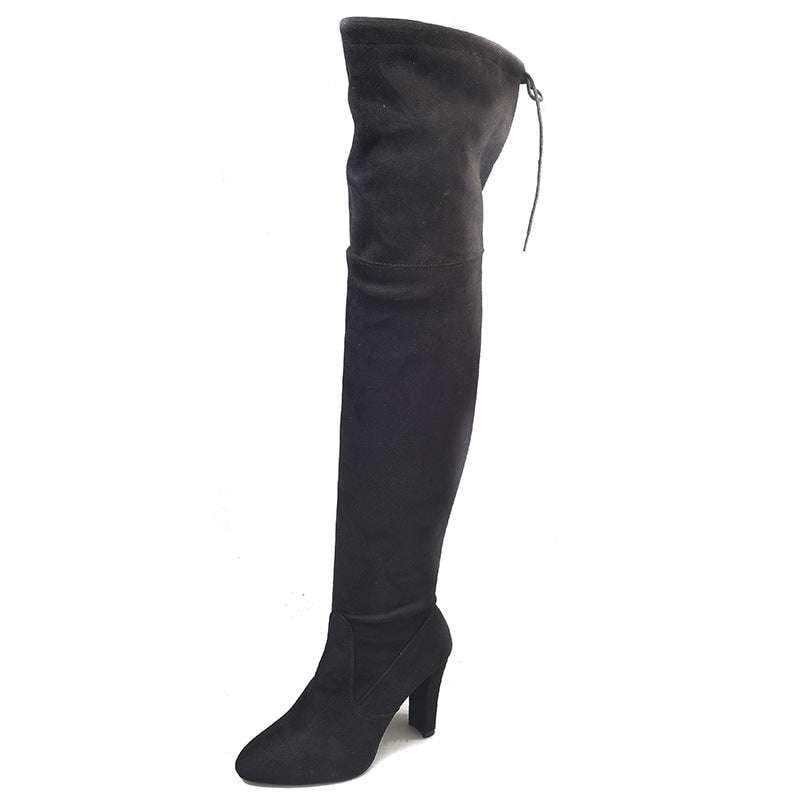 Autumn High Heel Boots, Fashion Over-Knee Footwear, Suede Thigh-High Boots - available at Sparq Mart