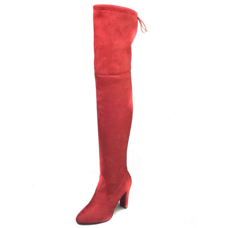 Autumn High Heel Boots, Fashion Over-Knee Footwear, Suede Thigh-High Boots - available at Sparq Mart