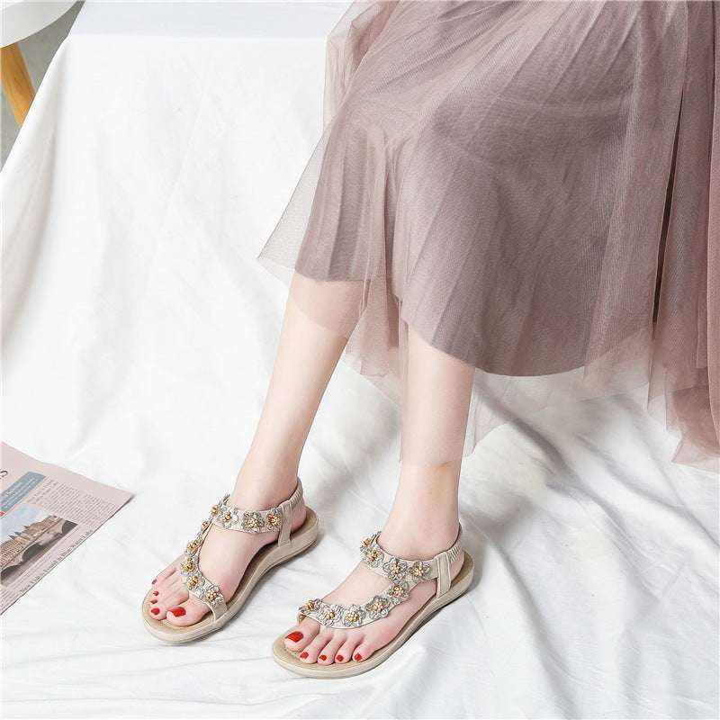 bohemian platform sandals, summer flat sandals, trendy sandal shoes - available at Sparq Mart