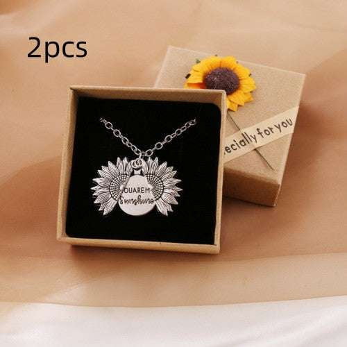 Gold Sunflower Pendant, Rose Gold Necklace, Sunflower Charm Necklace - available at Sparq Mart