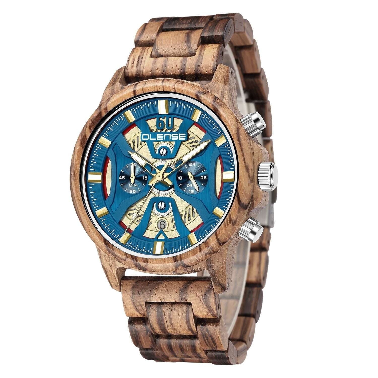 Eco-Friendly Wooden Watch, Handcrafted Wood Timepiece, Unique Men's Watch - available at Sparq Mart