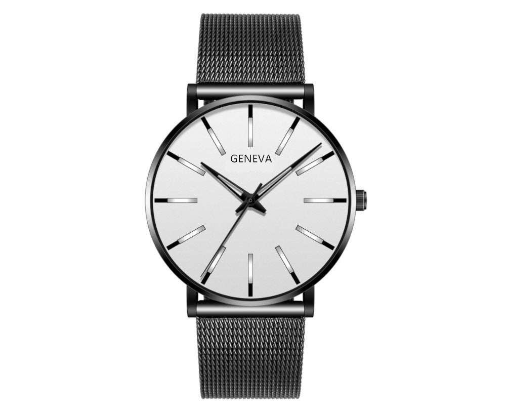 business quartz watch, stainless steel mesh band, wholesale watches - available at Sparq Mart