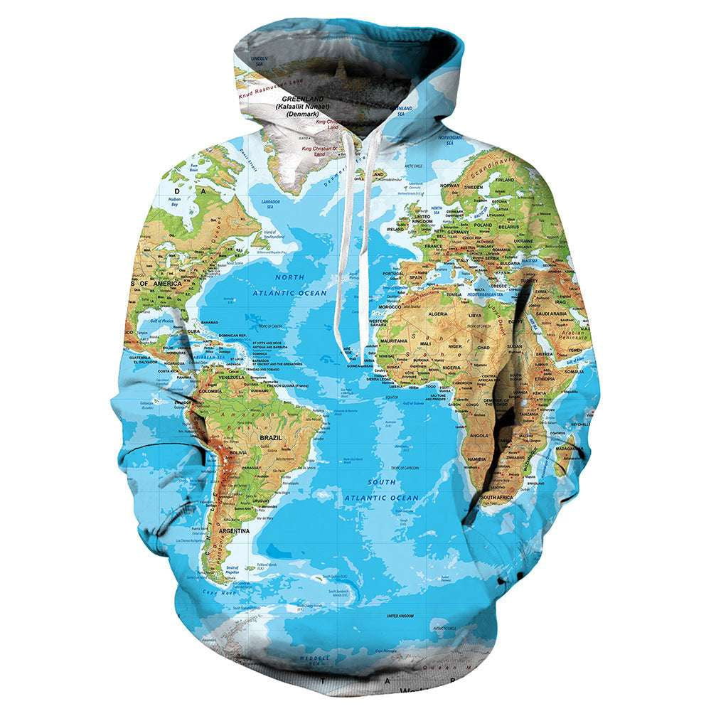 3D print hoodie, casual wear hoodie, polyester fiber hoodie - available at Sparq Mart