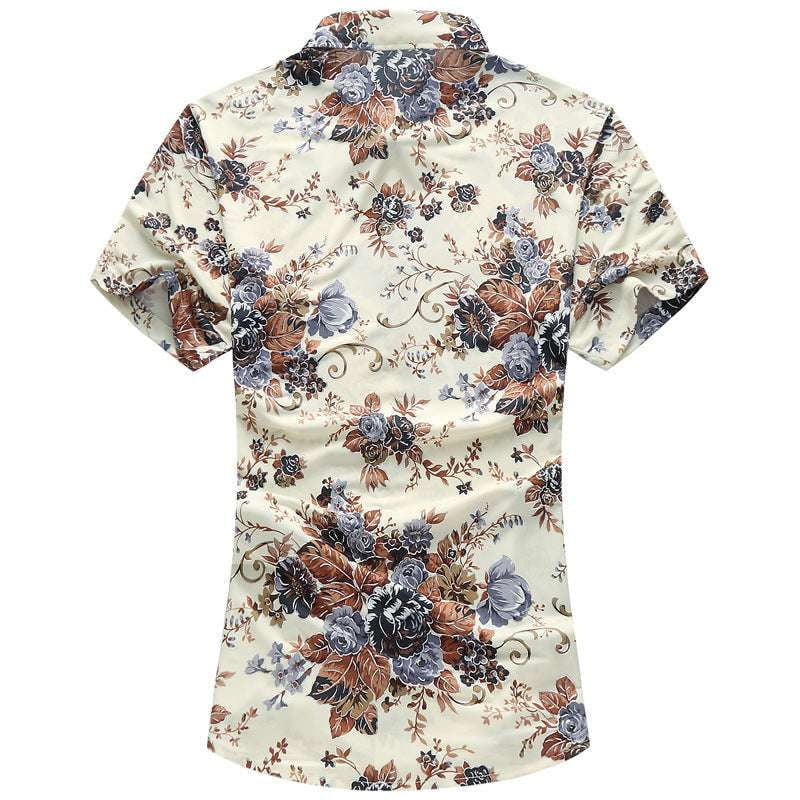 Beige Floral Apparel, Men's Floral Shirt, Trendy Floral Top - available at Sparq Mart