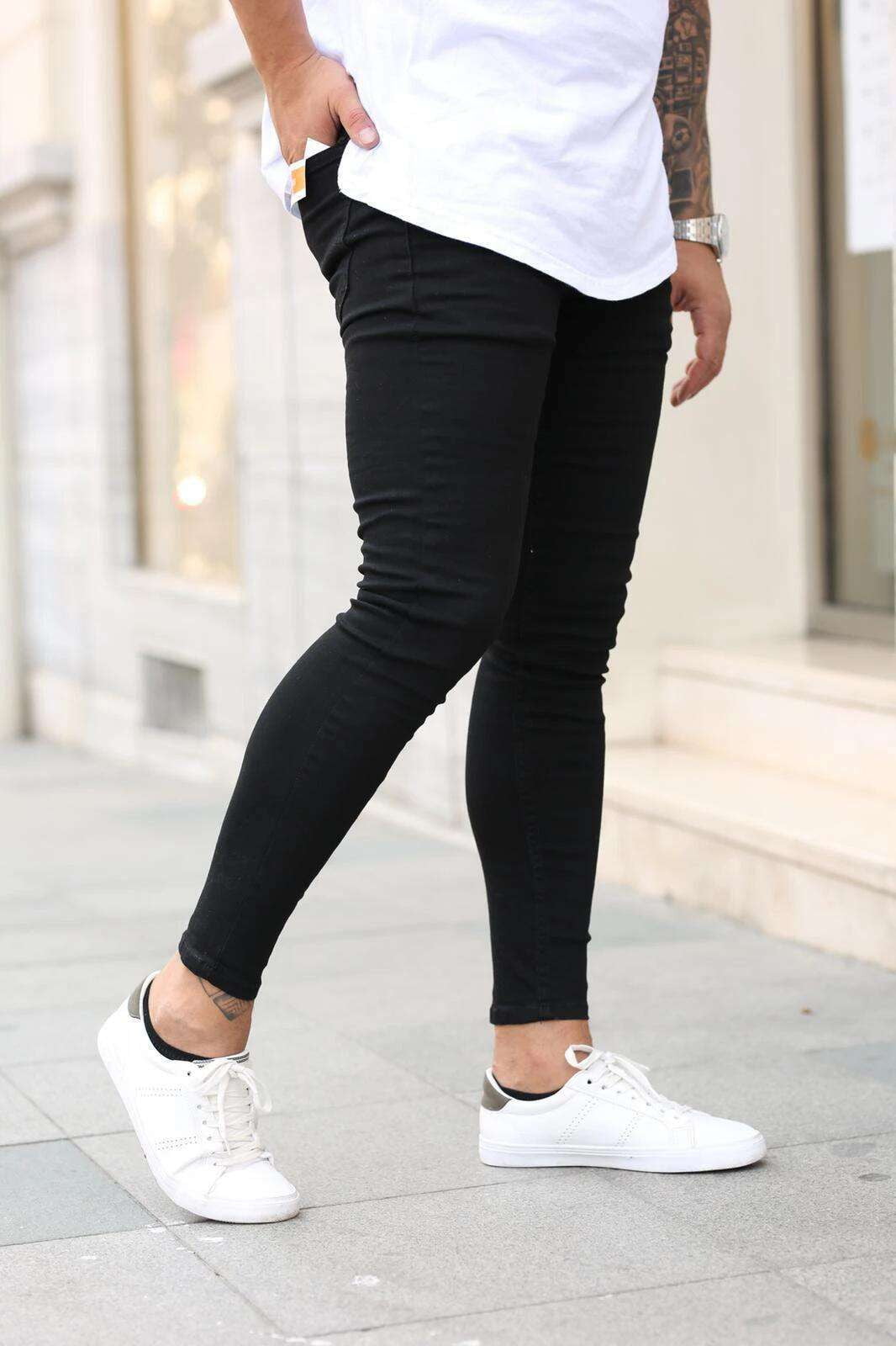 Comfortable Black Denim, European Style Jeans, Versatile Skinny Jeans - available at Sparq Mart