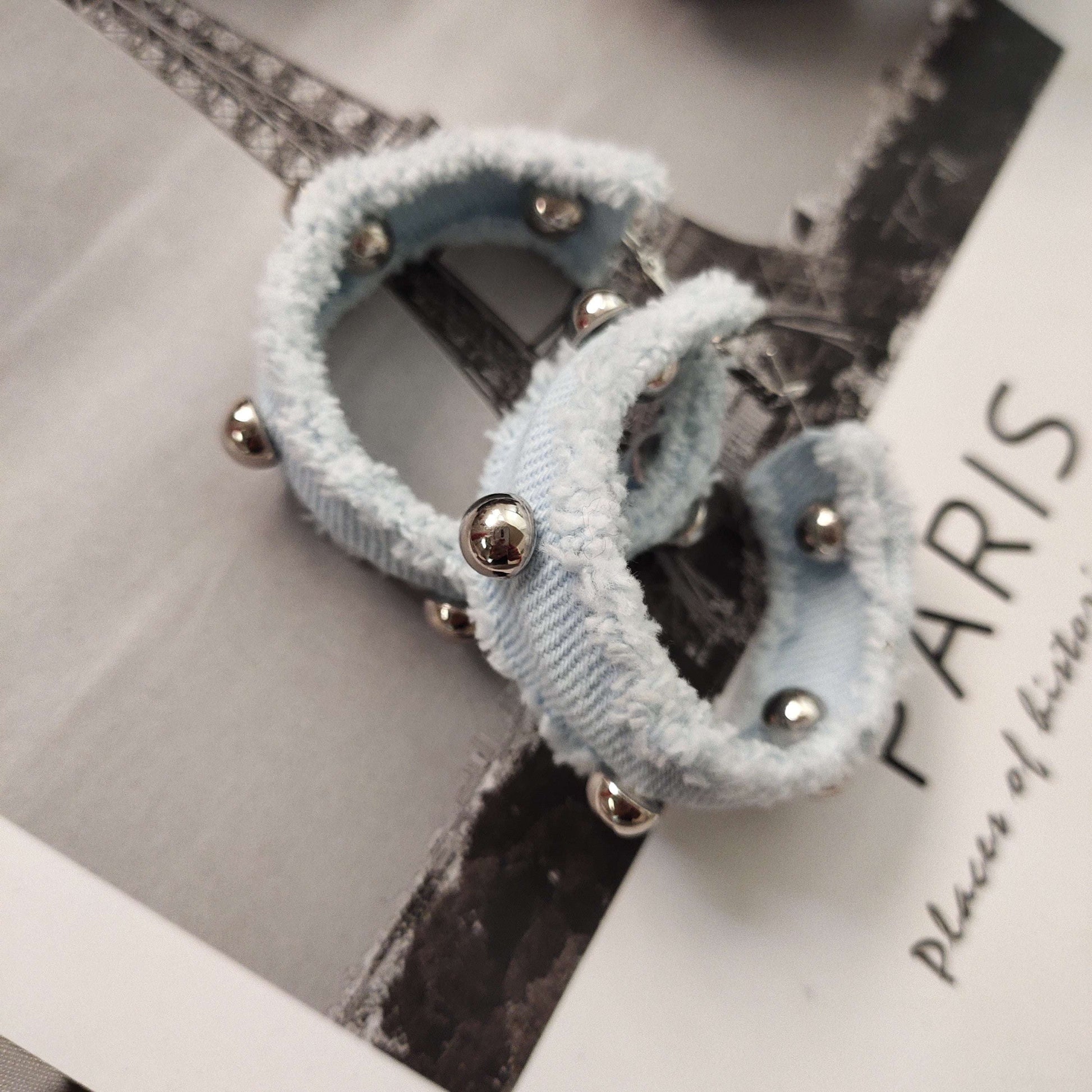 Denim Stud Earrings, Red Tide Earrings, Trendy Denim Jewelry - available at Sparq Mart