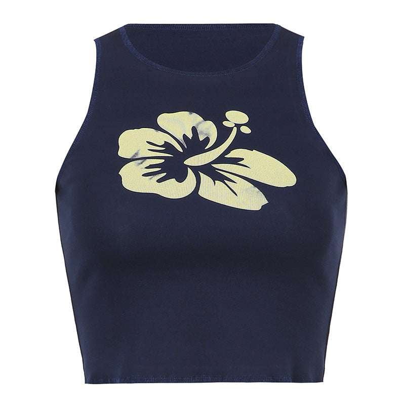 floral print vest, stylish sleeveless tank, summer fashion tops - available at Sparq Mart