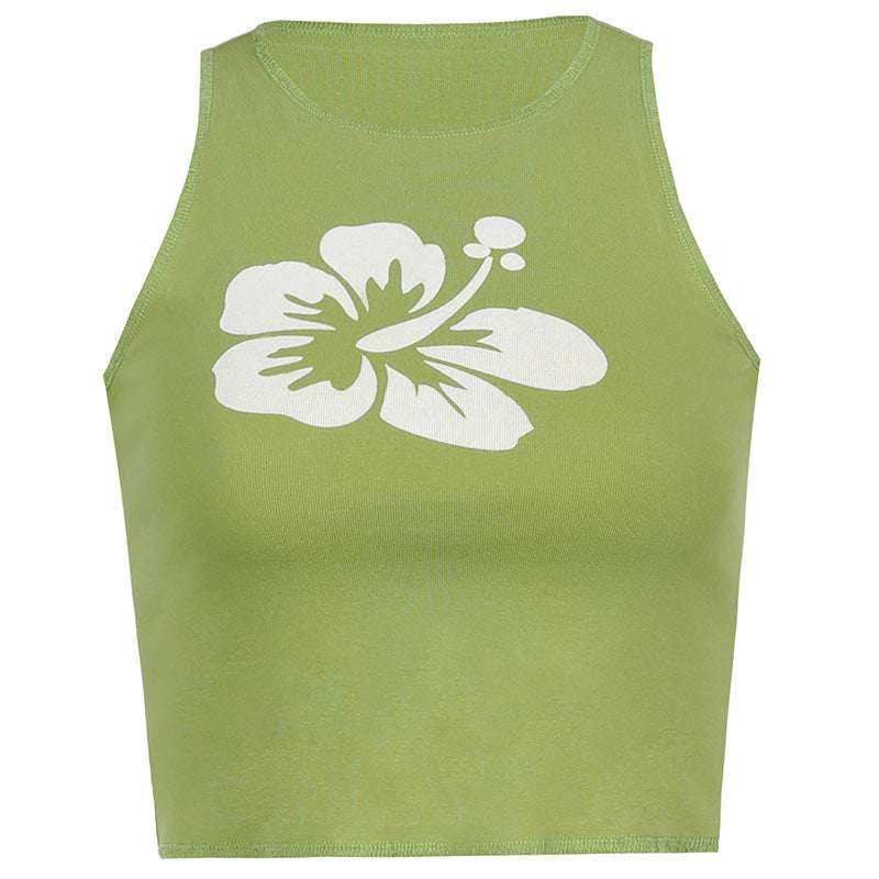 floral print vest, stylish sleeveless tank, summer fashion tops - available at Sparq Mart