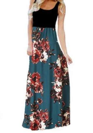 Colorful Patchwork Sundress, Floral Sundress Women, Printed Summer Dress - available at Sparq Mart