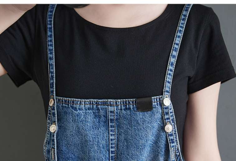 High-Waist Suspender Jeans, Slim Waist Denim Overalls, Urban Leisure Style Overalls - available at Sparq Mart