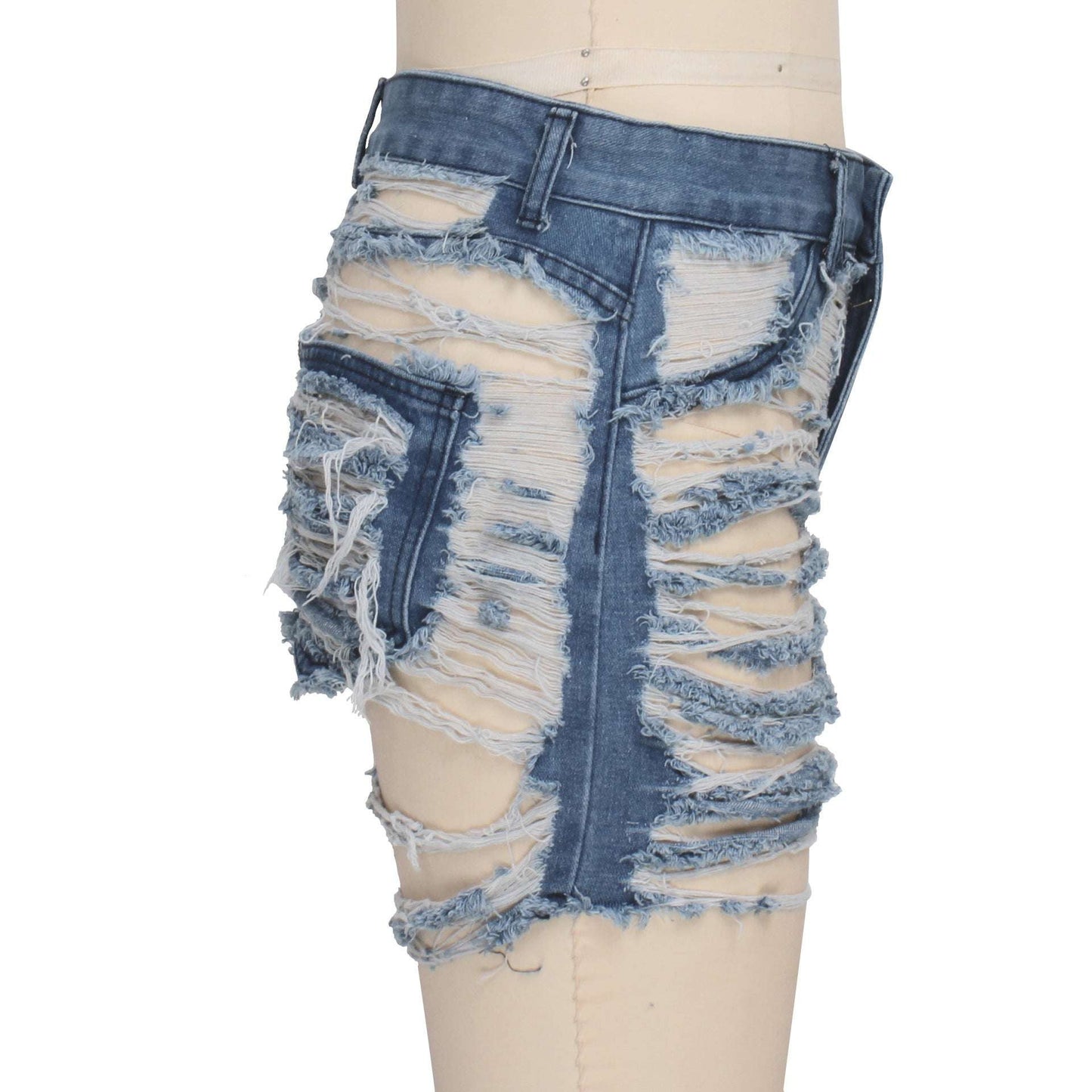 Light Wash Shorts, Mid Waist Shorts, Sexy Denim Shorts - available at Sparq Mart